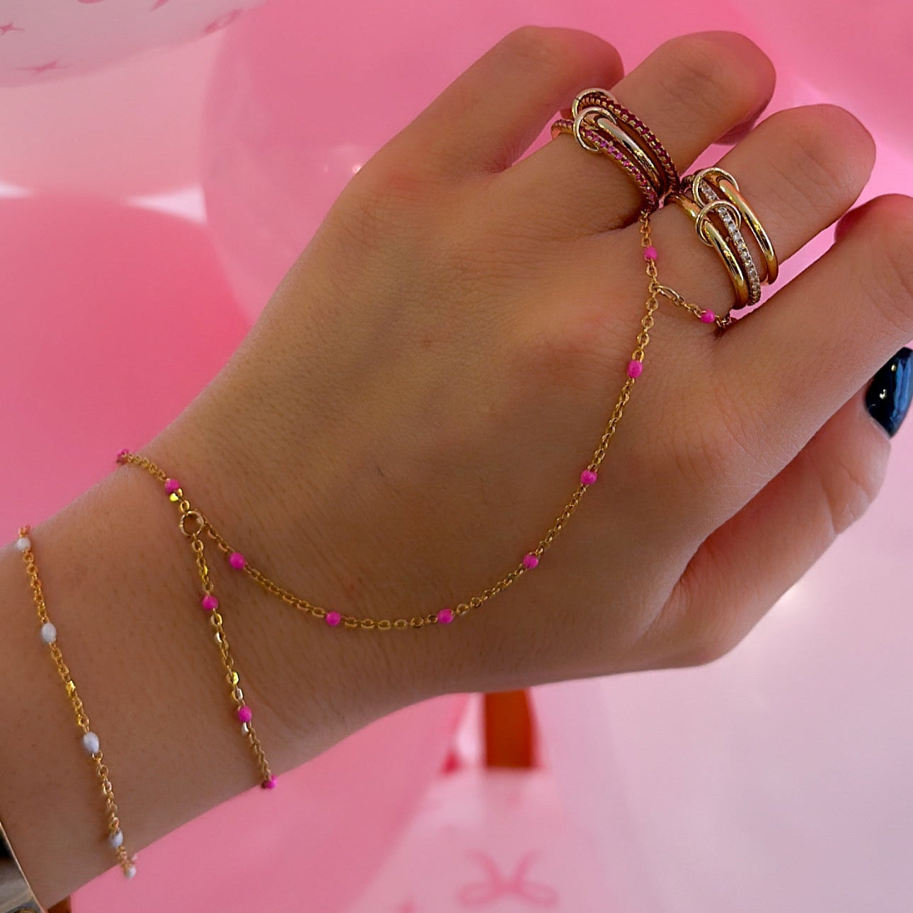 Pink Beaded Chain