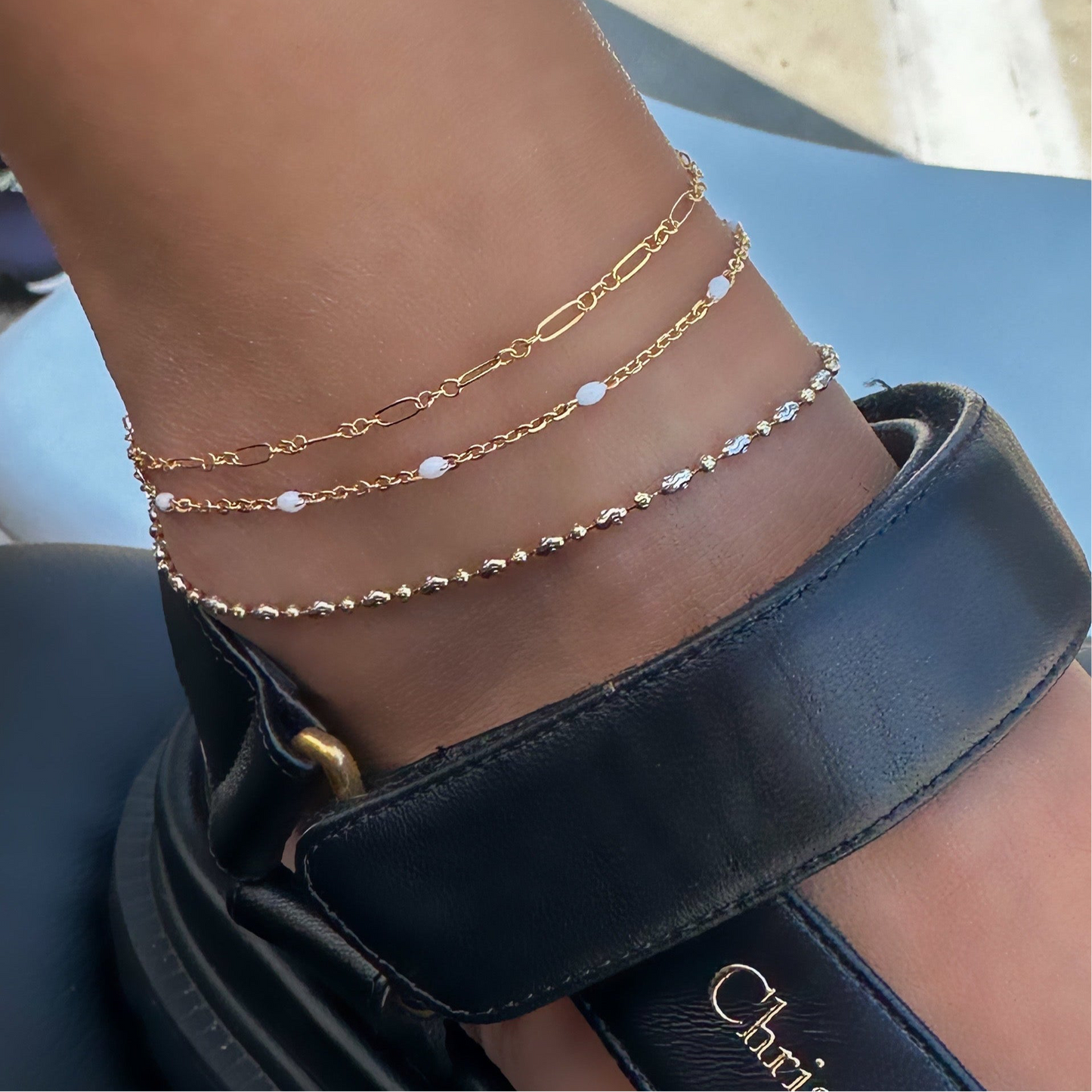 White Beaded Chain