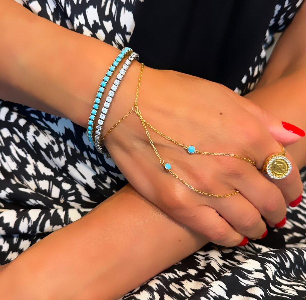 Turquoise Double Hand Chain