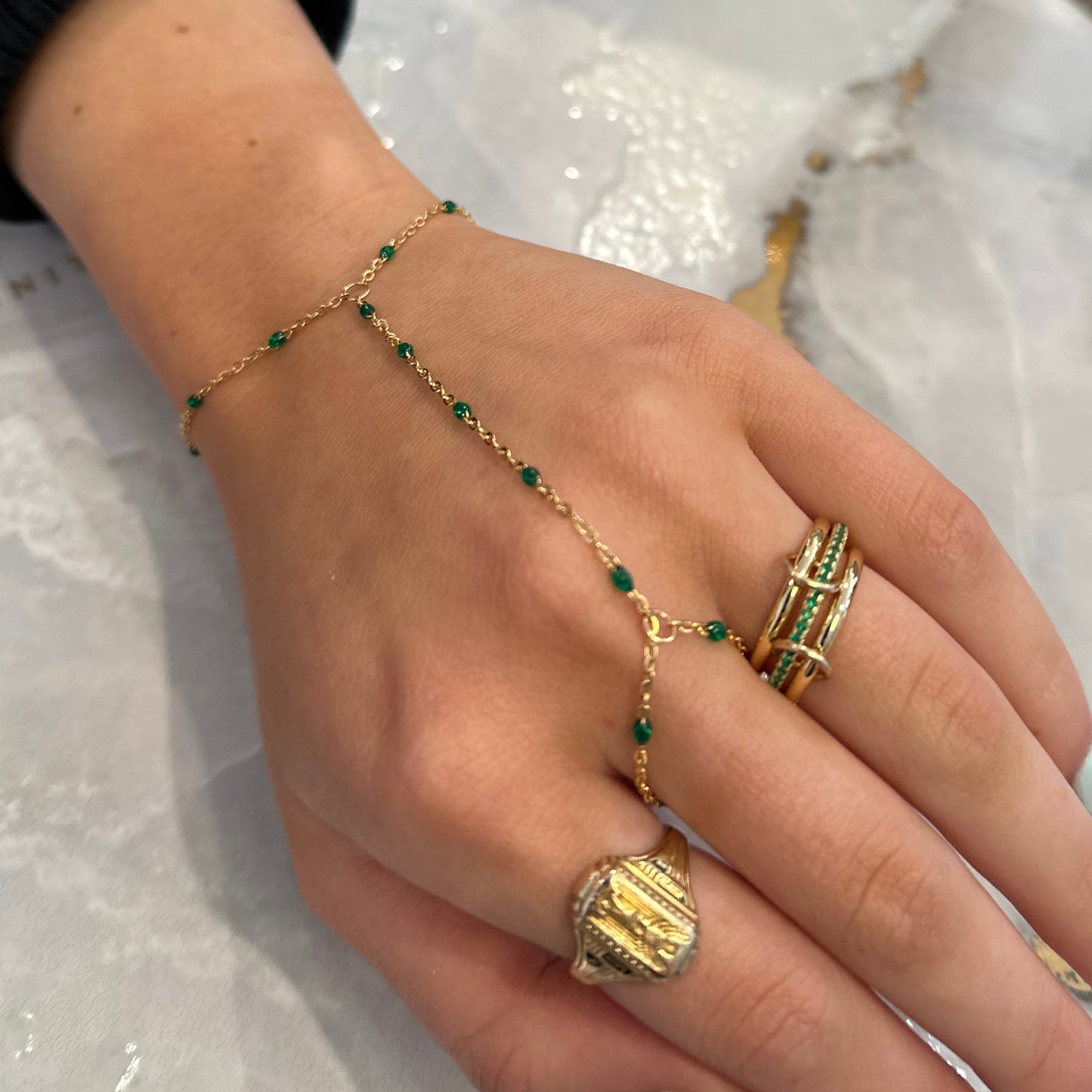 Colorful Beaded Hand Chain