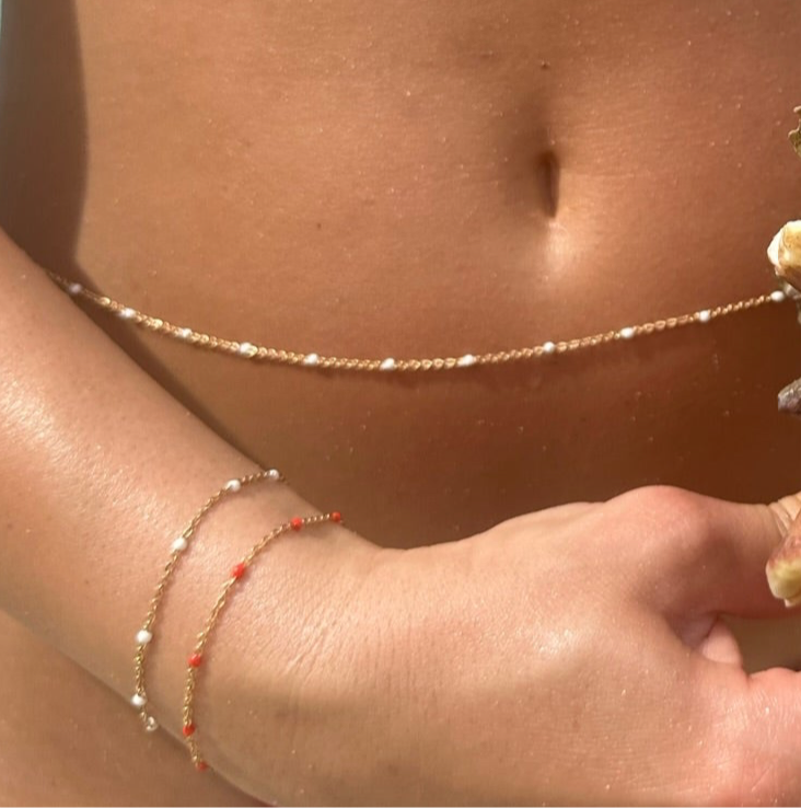 White Beaded Chain