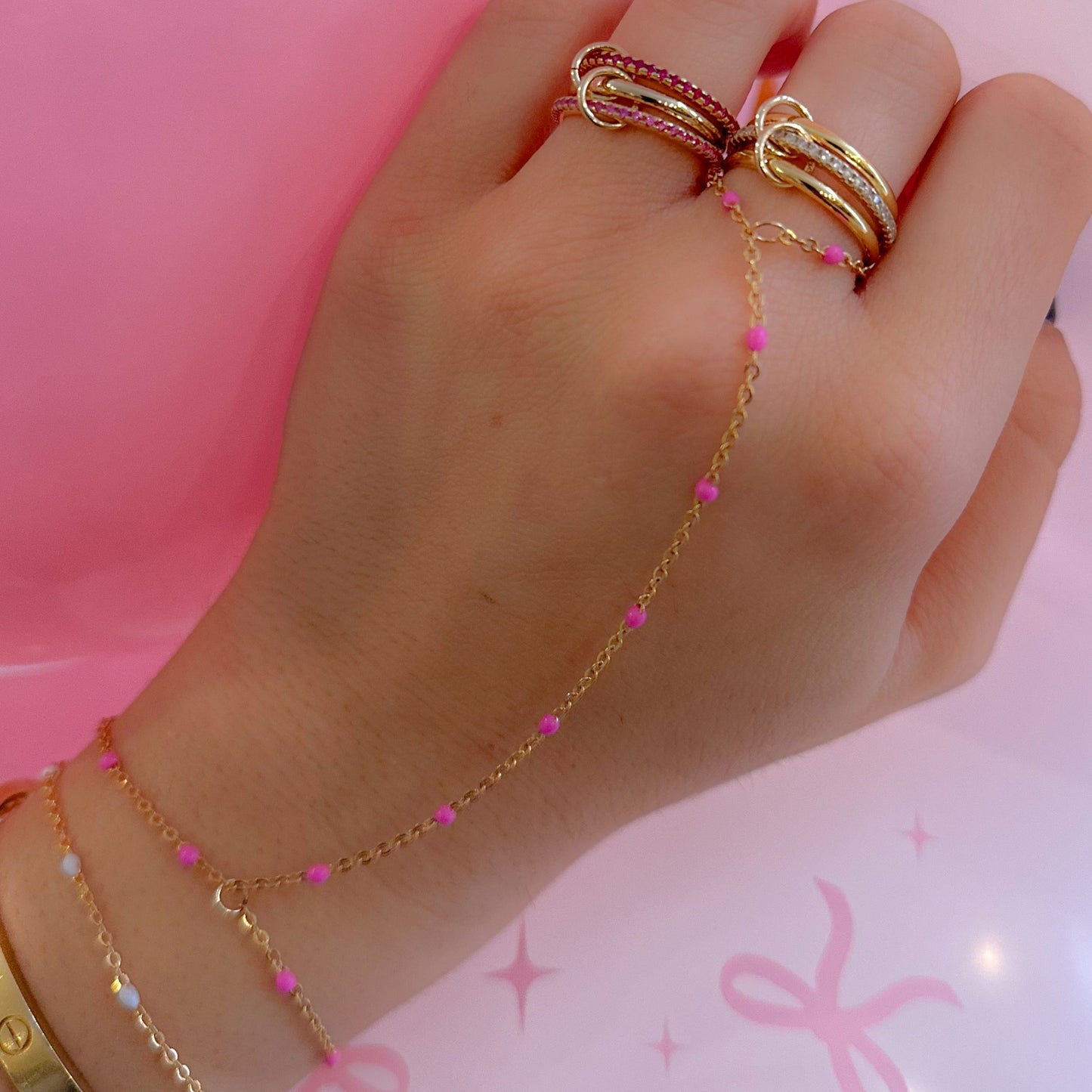 Pink Beaded Chain