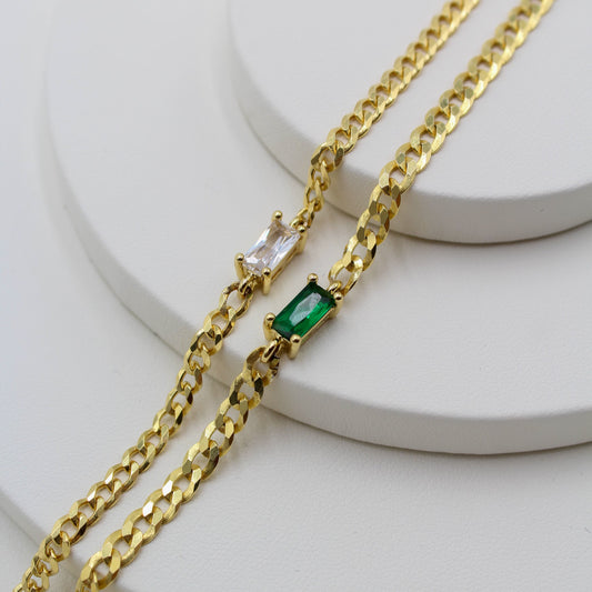 Emerald Cuban Chain Bracelet