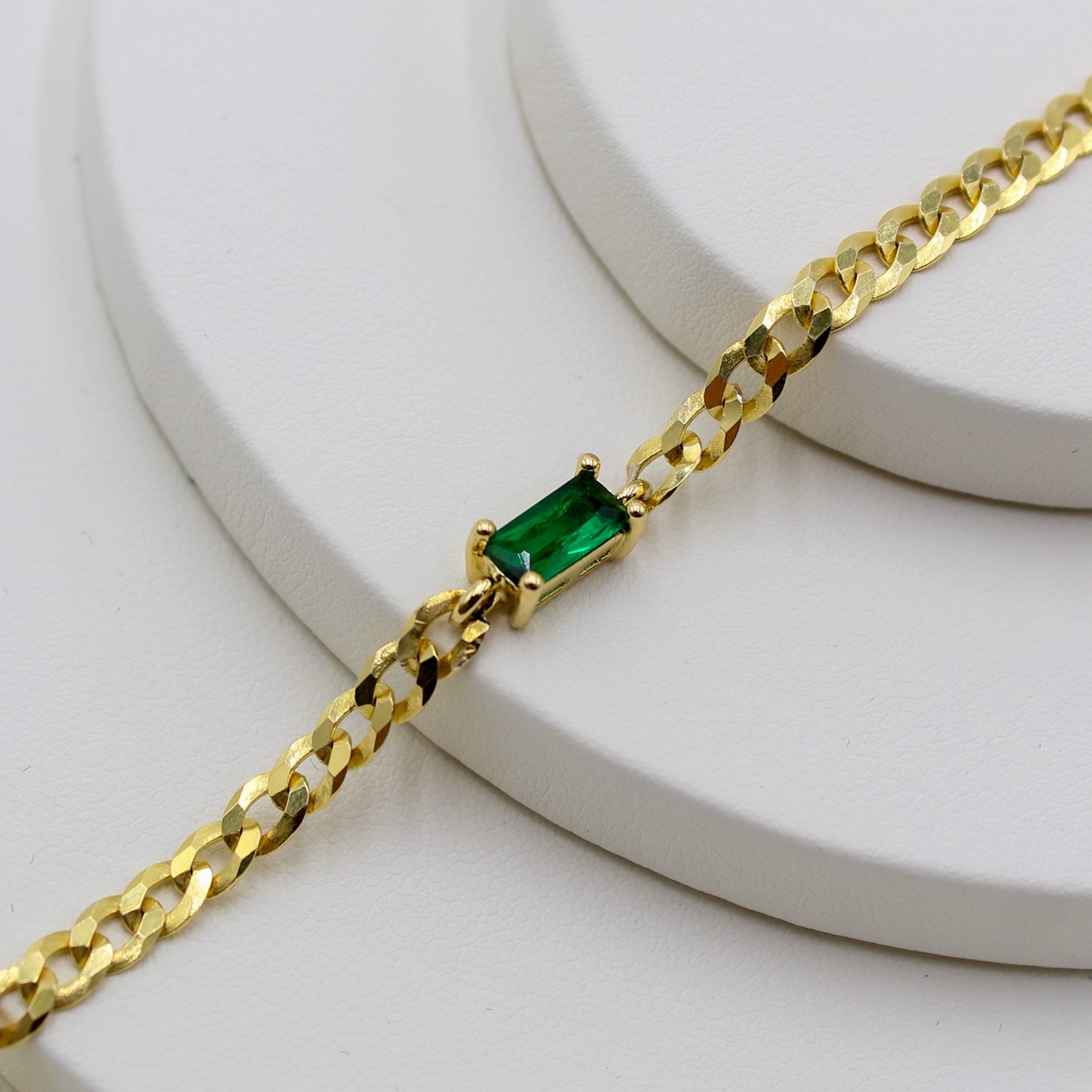 Emerald Cuban Chain Bracelet