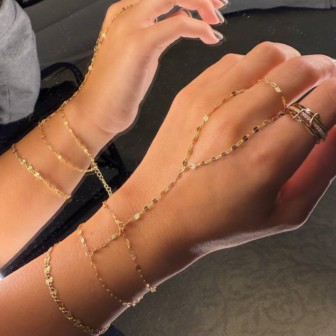 Double Bracelet Hand Chain