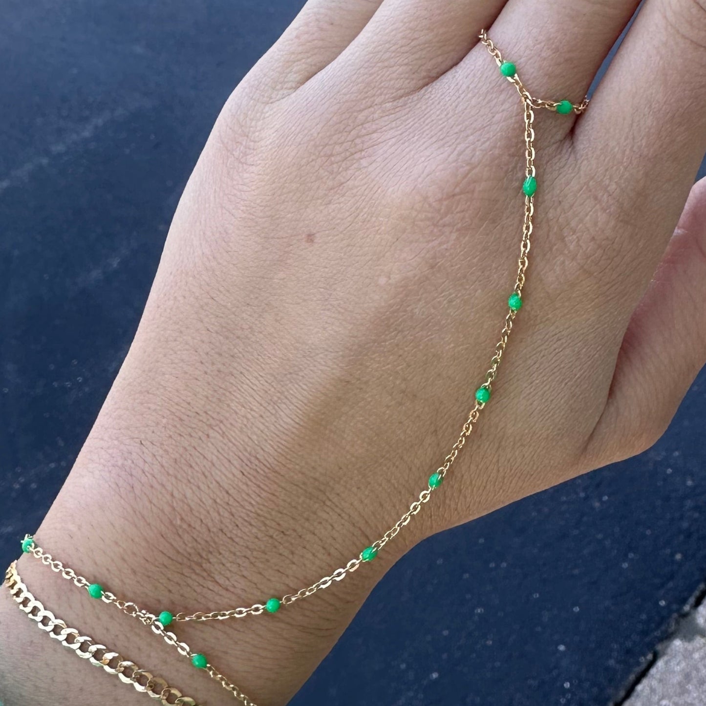 Green Beaded Chain